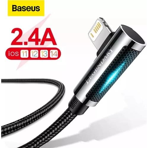Baseus 2.4A USB Cable for iPhone 12 11 Pro Max XR Cable Fast Charging for iPad Airpods Phone Cable Game Cable USB Data Line