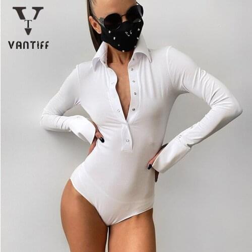 Vantiff Button Turtleneck Long Sleeve Jumpsuit Fashion Streetwear Sexy Long Sleeve Slim Temperament Jumpsuit Jacket for Female