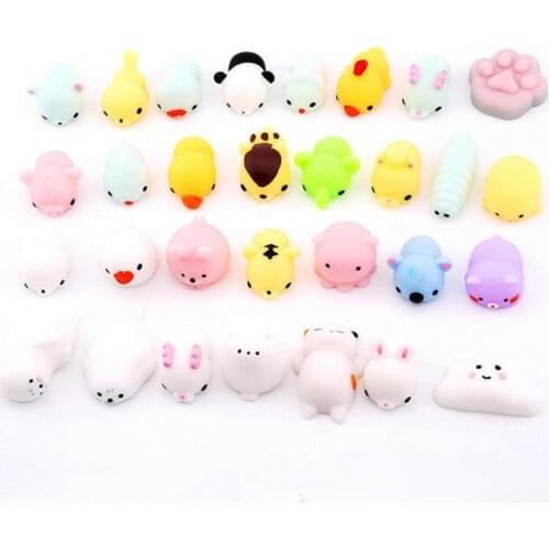 10 PCS Min Change Color Cute Cat Antistress Ball Mochi Rising Soft Sticky Stress Relief Funny Gift Toy