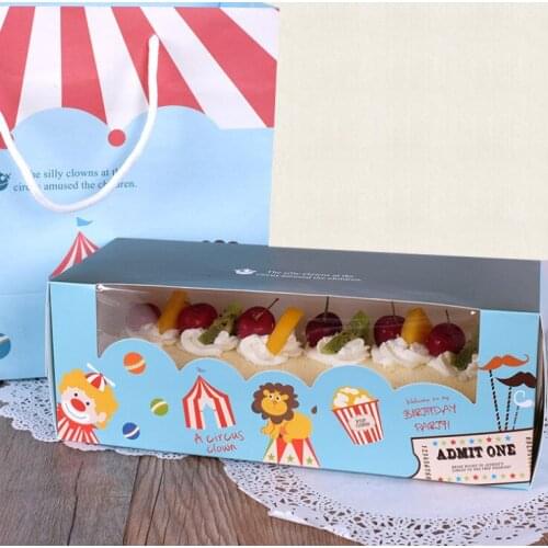100pcs Circus Cake Roll Packaging Box Cup Cake Box Containing Inner Support