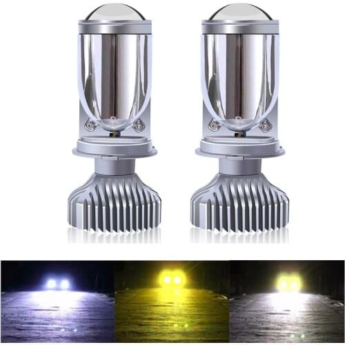 2pcs H4 LED hi-lo mini projector lens headlight clear beam 12V 24V 3000k 4300K 6000K lampada h4 bulb Car Light led H4 automotivo