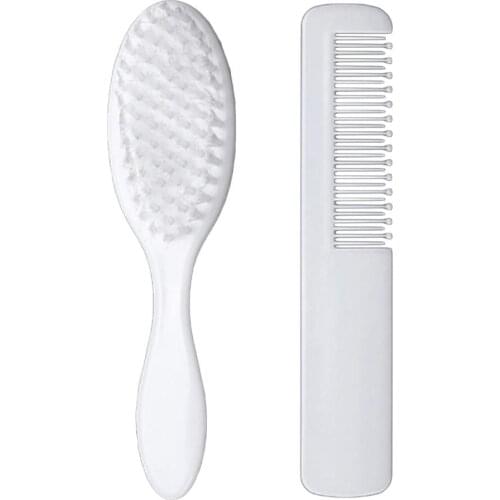 2Pcs/Set Soft Newborn Baby Hair Brush + Comb Healthy Infant Baby Toldder Hair Massage Comb Scalp Brush Fetal Lichen Removal New