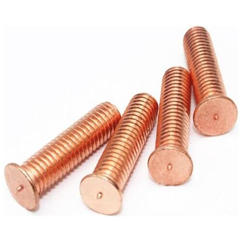 20pcs M5 purple copper plating home improvement machinery welding screw flat head welding point screws10~18mm length