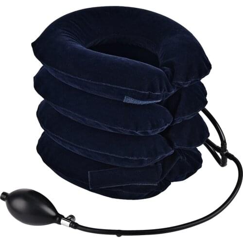 3/4 Layer Air Inflatable Cervical Collar Neck Traction Tractor Support Massage Pillow Pain Relief Relax Stretcher Health Care