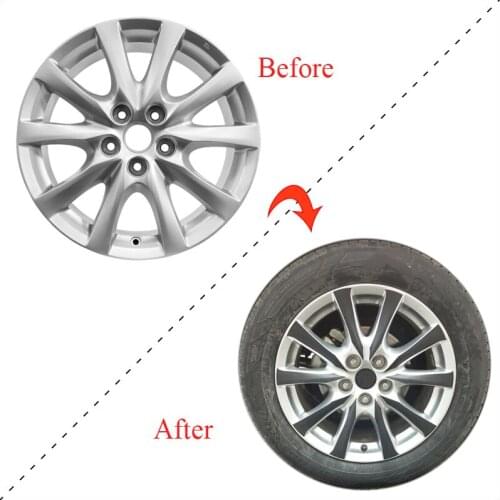 3D 4D Carbon Fiber Black Wheel Stickers DIY Pre-cut Protective Film For MAZDA 6 ATENZA 2014-2018 17" Wheel Rims Wrap Decal Vinyl