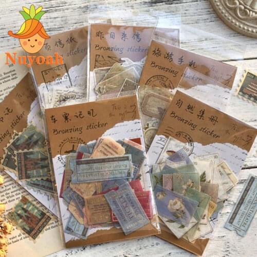 40pcs Vintage Stickers Museum Series Decorative Scrapbooking Stick Label Journaling Album Stationery Retro Stamp Plant Sticker