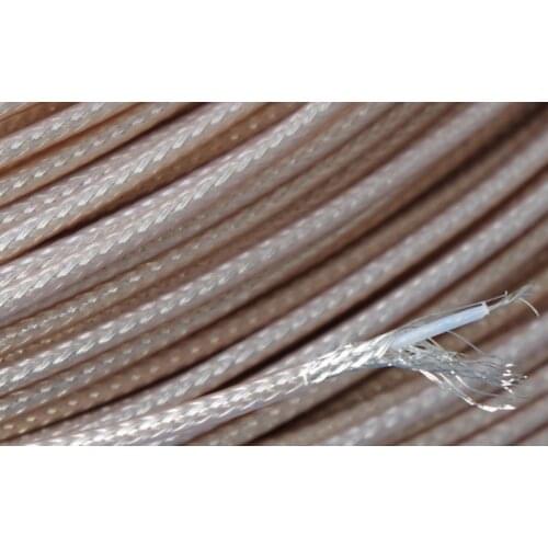 5m/lot 7*0.102mm single core high-temperature silver shielding wire coaxial cable PTFE 0.86mm audio signal audio cable