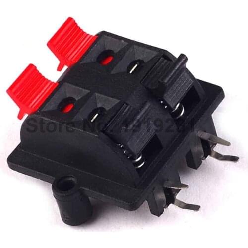 5PCS Double Row 4 Positions (side/curved foot) Connector Terminal Push in Jack Spring Load Audio Speaker Terminals