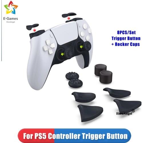 8PCS/Set for PS5 Game Controller Extend Trigger Key Protection Button Non-slip Rocker Cap For PS5 Protection Cap D-Pad Cover Set