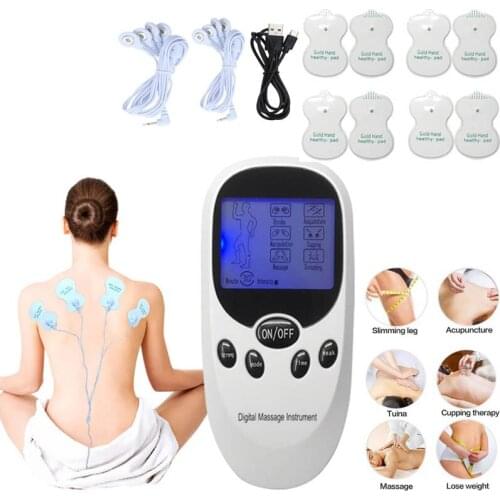 Tens Acupuncture Therapy Machine Body Pulse Muscle Neck Massager 8 Models Electric Herald For Back Foot Leg Health Care Massage