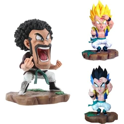 Bandai Anime Figure Dragon Ball Z Hercule Gotenks Cute Toy Evil Middle Finger Doll Action Figurine 14cm Brinquedos Juguetes Gift