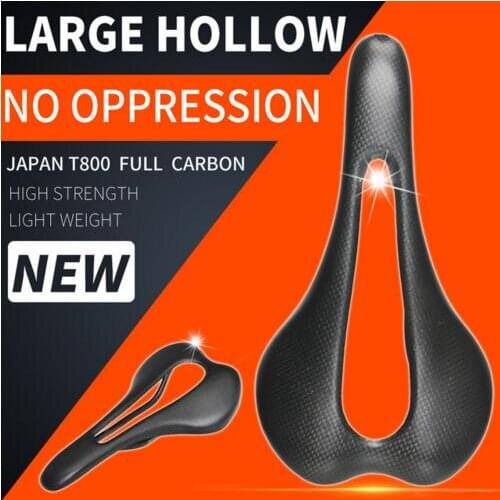 3K glossy/matte Ultralight Large Hollow cushion full carbon saddle road saddle bicycle parts bike parts 275x147mm carbon saddle
