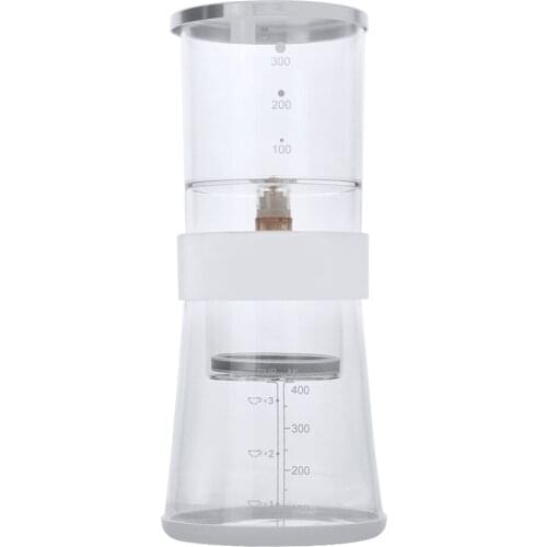 Compact Cold Brewer Drip Coffee Maker Ice Coffee Glass Carafe Dripper Adjustable, 400ml Capacity