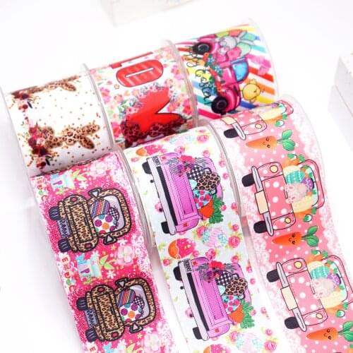 Top ribbons 50 yard per size Easter Day Ribbons printed grosgrain ribbon 50664