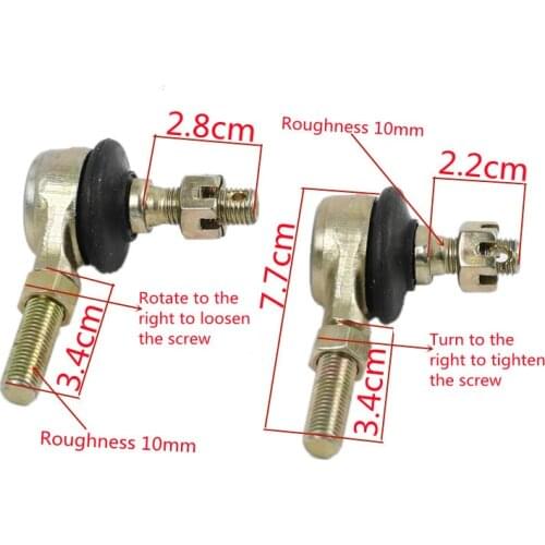 Mayitr 1Pair Metal M10 Tie Rod Ball Joint For 50cc 70cc 90cc 110cc 125cc 150cc 200cc 250cc ATV Quad 4-Wheeler