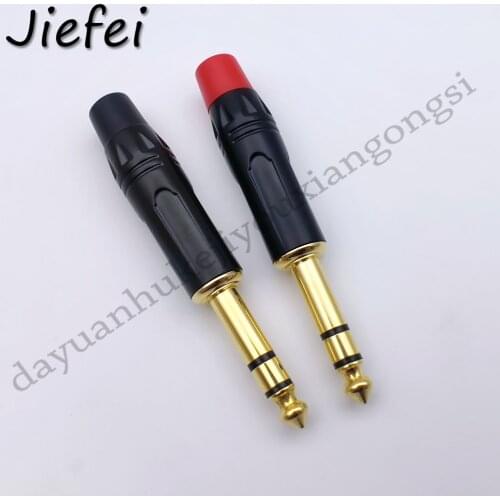 Copper 6.35mm male Stereo plug audio connector welding connector New