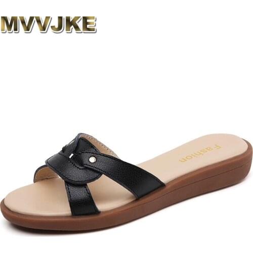 MVVJKE Summer Womens Outdoor Slippers Cross Straps One-word Flat Shoes Light Slope Heels Fashionable Woman Slippers Zapatos De