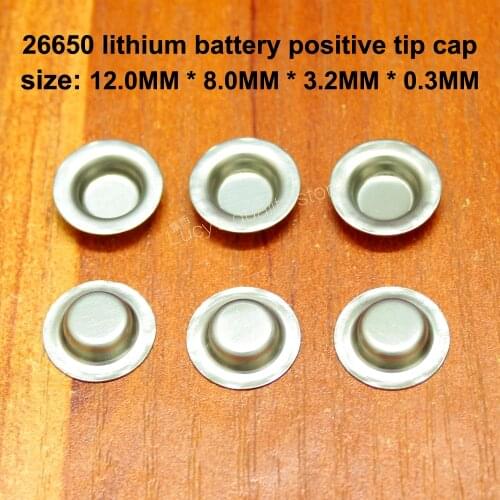 50pcs/lot 26650 lithium battery positive electrode negative welding tip cap 26700 positive tip cap very ear accessories