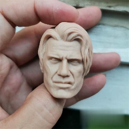 Unpainted 1/6 Scale Movie Star Character Soldier Head Sculpt Model Head Action Figure Dolls For Hot Toys Figure Body No.66