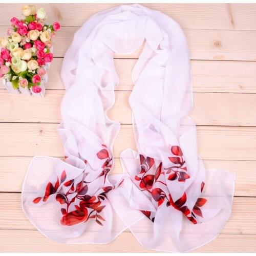 2018 New Women Chiffon Silk Scarfs Fashion Spring Square polyester Scarves Print flowers Shawl Summer Shawls And Hijabs