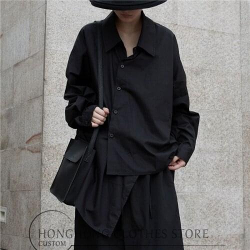 S-6XL!Plus-size mens shirts !!!2020! New design dark irregular design lacing wear more shirts