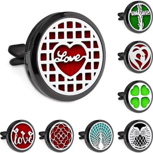 New Arrival Love Dolphin Peacock Black 30mm Magnet Open Essential Oil Car Vent Clip Perfume Diffuser Locket Free 10 Pads