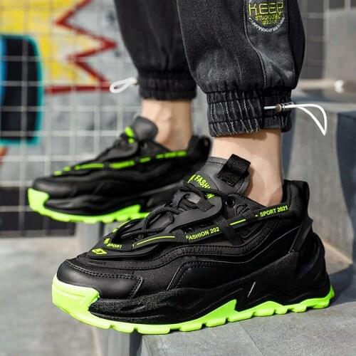 New Trendy Multicoloured Chunky Sneaker Breathable No-slip Running Shoes for Men Sports Shoes Outdoors Comfortable Walking Shoes