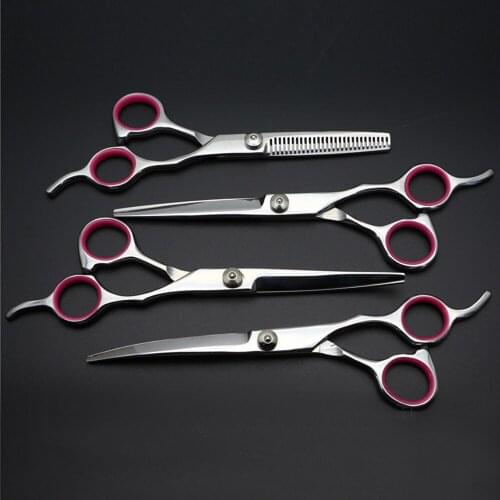 Stainless Cat Hair Cutting Steel Pet Dogs Gromming Scissors Up Down Curved Shears Sharp Edge Animals Barber Cutting Tools Kit