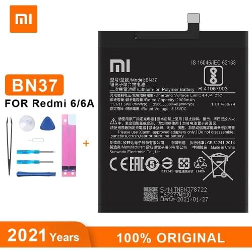 Xiao Mi Original Battery BN37 3000 mAh for Xiaomi Redmi 6 Redmi6 Redmi 6A High Quality Phone Replacement Batteries