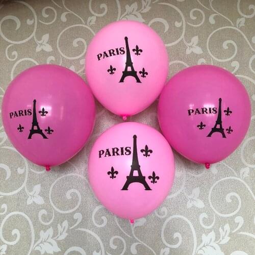 12 Pink Paris Eifel Tower Balloons I Love Paris Theme Sweet 16 Birth Princess 7th 13th Birthday party Baby Shower Decorations
