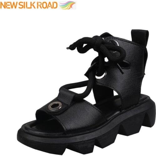 Retro Summer Womens Sandals Gladiators High Top Hollow Soft Thick Sole Non Slip Femme Chaussure Zapatos De Mujer Shoes Ladies