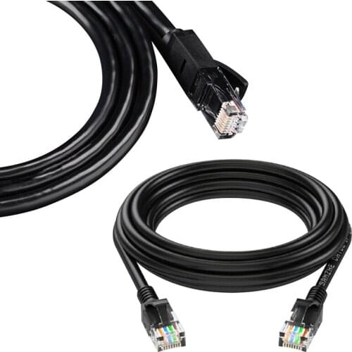 Black CAT-5 Round Ethernet Cat 6 Lan Cable RJ 45 Network Patch Cord For Laptop Router RJ45 Internet Cable 1m/2m/5m