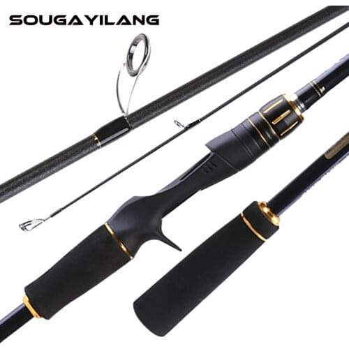 Sougayilang Portable Lure Fishing Rod 2.1M 2.4M 4 Section 24T Carbon Rod 10-30g Casting Spinning Travel Rod Carp Fishing Tackle