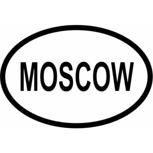 Country Stickers Moscow City Country Code Oval Car Sticker Bumper Vinyl Decals Black Silver 13.4CM*9.1CM