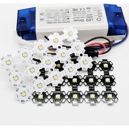 CREE XML T6 led white/ warm white with 20mm pcb base 85-265V led driver for 10-18pcs T6 led driver 900mA for light DIY