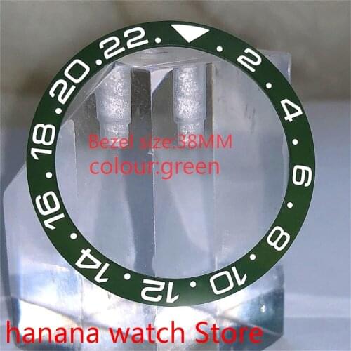 38 mm green ceramic watch glass bezel inserts for 40 mm men’s dial interchangeable accessories 31mm inner diameter