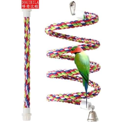 Bird Perch Rope Bungee Bird Toy Parrot Cotton Rope Station Stick Random Stand Rod Squirrel Stand Bar Gangplank Ladder