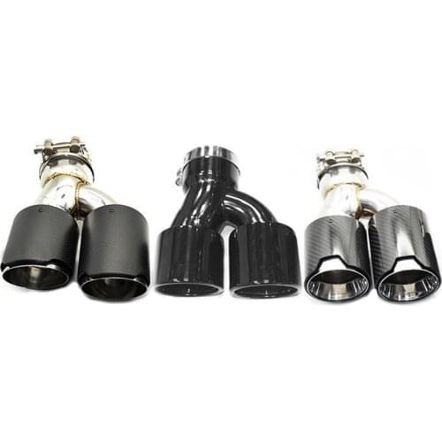 1 Pair Stainless Steel Exhaust Tip For B-MW G30 G38 525i 520i 528i 530i 2018-2021 Carbon Fiber Car Parts Rear Muffler Pipe