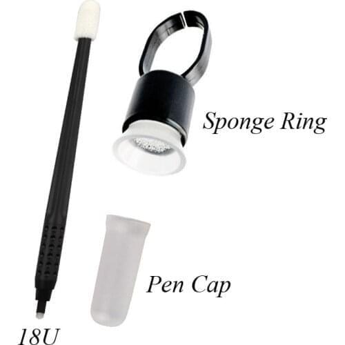 1PC Disposable TATTOO Manual Pen With Needle Permanent Makeup 9/12/14/ 14U/ 18 U Blades Disposable Blister Package