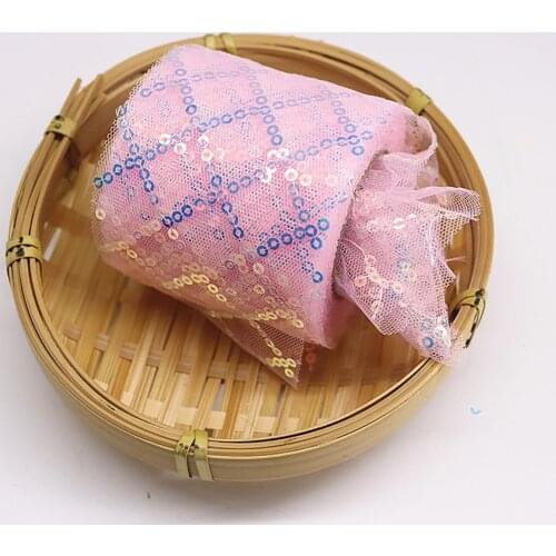 10Yards/Roll Polyester Webbing Strap Lace Ribbon Gift Wrapping Decoration Sewing DIY Accessories Sequins Christmas Silk Ribbons