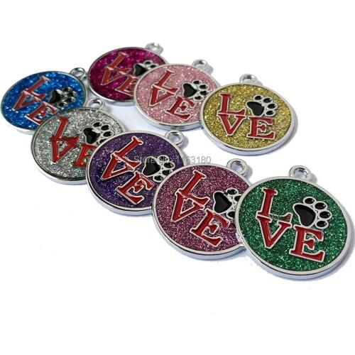 100pcs/Lot Wholesale Cute Pet DIY Tags Alloy Pendant For Dog Cat Personalized Reflective Collars Jewelry Accessories