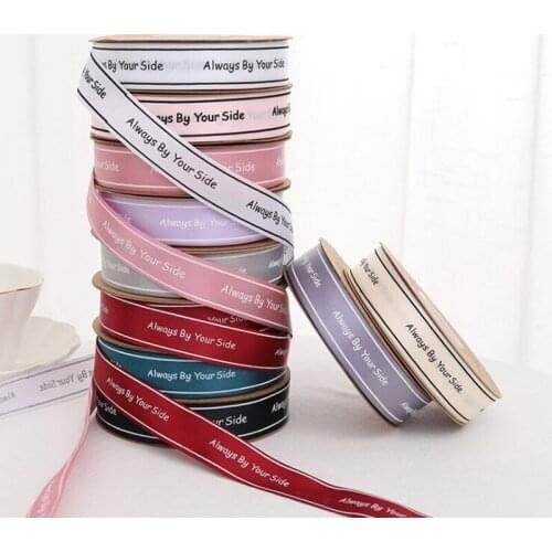2.5cm 50yards DIY Always by u side colorful fashion new flower packing Ribbon waiting letter bouquet flower packing gift