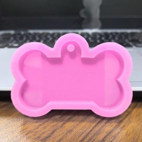Silicone Bone Shape Pendant Resin Mold DIY Dog Tag Dog Bone Shaped Keychain Resin Casting Mold Resin Craft Tools