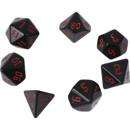 7 Pcs Resin Polyhedral Dices Numbers for DND RPG MTG Dials Desktop Table Board Game Dice Toys