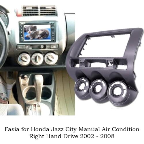 2Din Car Audio Stereo Frame Radio Fascia For HONDA Jazz City Manual AC Right Hand Drive DVD Panel Plate Mounting Refitting Bezel