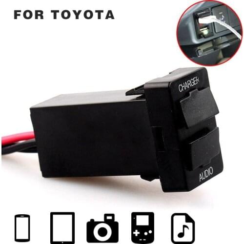 For TOYOTA After 2013 USB Interface Dashboard USB Port 5V 2.1A Car Charger and USB Audio Input Socket Car Entertainment Socket