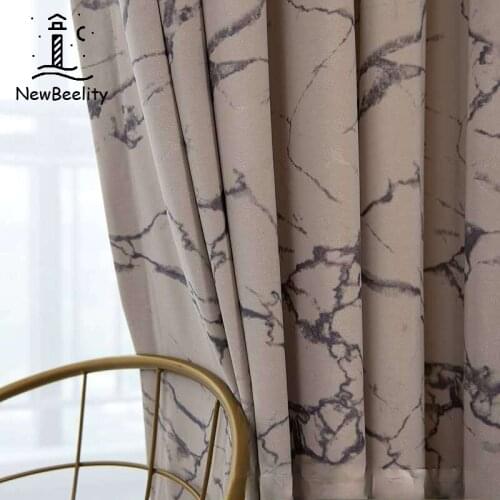 Free Shipping Nordic Curtains for Living Dining Room Bedroom Marble Pattern Velvet Shading Curtain High-end Villa Customized