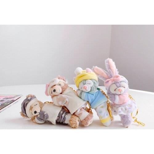 Disney Duffy Bear Keychains For Backpacks Cartoon Animal Rabbit Doll Bunny Stellalou Plush Toys Stella And Friends Shelliemay