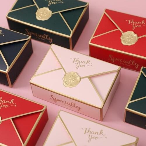 10PC New Candy Gift Paper Box Creative Envelope Shape Romantic Packaging boxes Wedding Birthday Christmas Festive Party Supplies