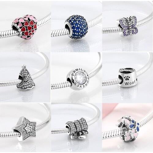 2021 Fashion Trend 925 Sterling Silver Clear CZ Forever Family Fine Beads Fit Original JIUHAO Charm Bracelet Jewelry Making